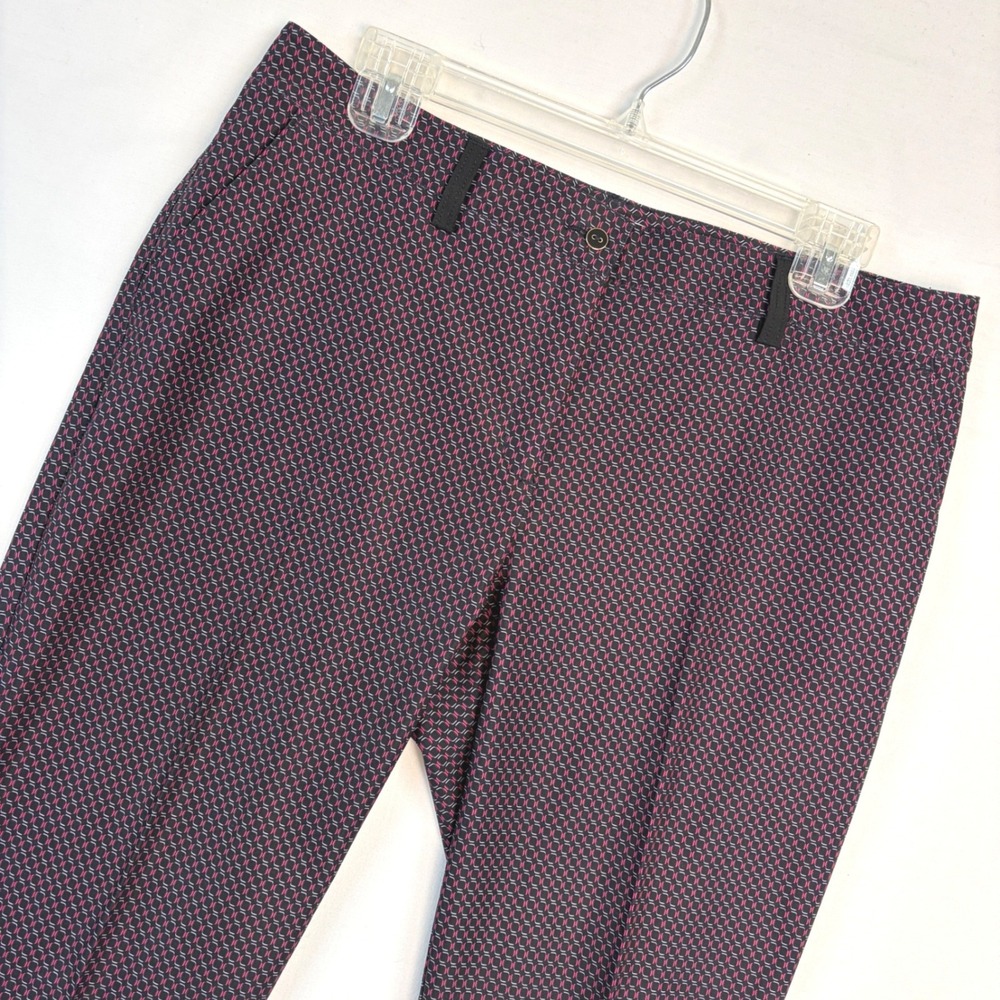 Lady Hagen Pink Black Geometric Print Golf Pants Womens 8‎ Tapered Stretch Loud